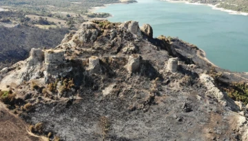 2 bin 500 yıllık tarihi kale de alevlerden etkilendi