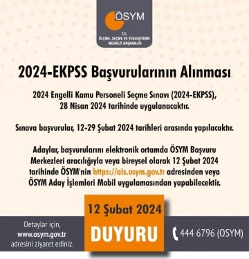 2024 EKPSS başvuruları başladı