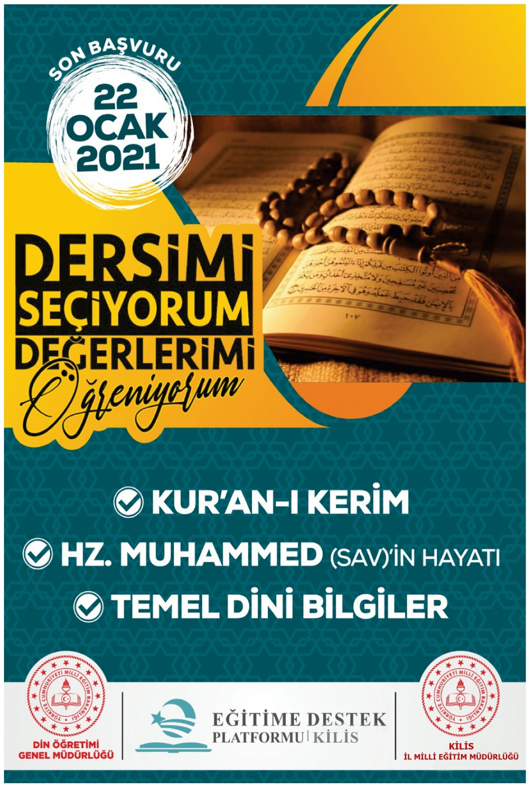 DERSİMİ SEÇİYORUM DEĞERLERİMİ ÖĞRENİYORUM