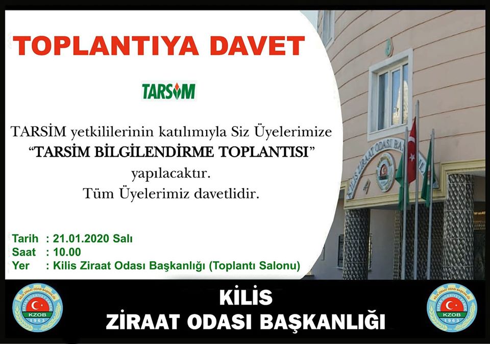 KİZO’DAN TARSİM BİLGİLENDİRME TOPLANTISI