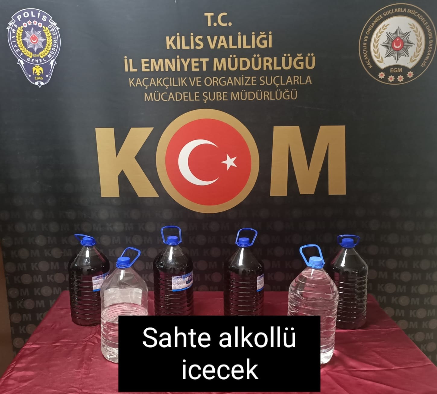 KİLİS’TE SAHTE İÇKİ OPERASYONU