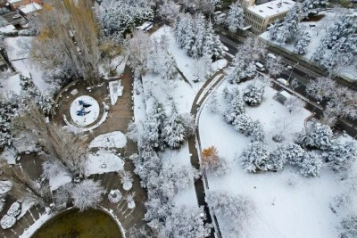 Ankara'daki beyaz örtü havadan görüntülendi