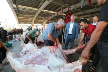 Başkan Tahmazoğlu Kurban Kesim Alanlarını Ziyaret Etti