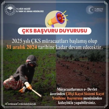 ÇKS başvurularında son gün 31 Aralık