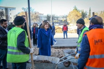 Gaziray Tüneli’nin üstü Yeşilleniyor