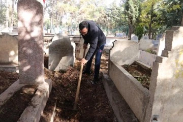 KAHRAMAN ECDADIN MEZARLARI TEMİZLENDİ