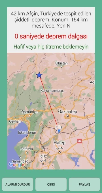 Kahramanmaraş’ta meydana gelen 5.3 deprem Kilis’te hissedildi