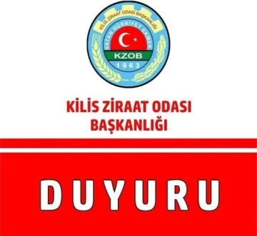 KİZO’dan Çiftçilere Önemle Duyuru