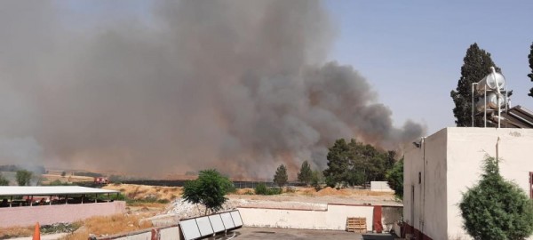 MAYINLI BÖLGEDE ÇIKAN YANGIN KORKUTTU