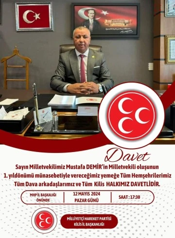 MHP Kilis İl Başkanlığı tarafından yemek programı tertip edilecek