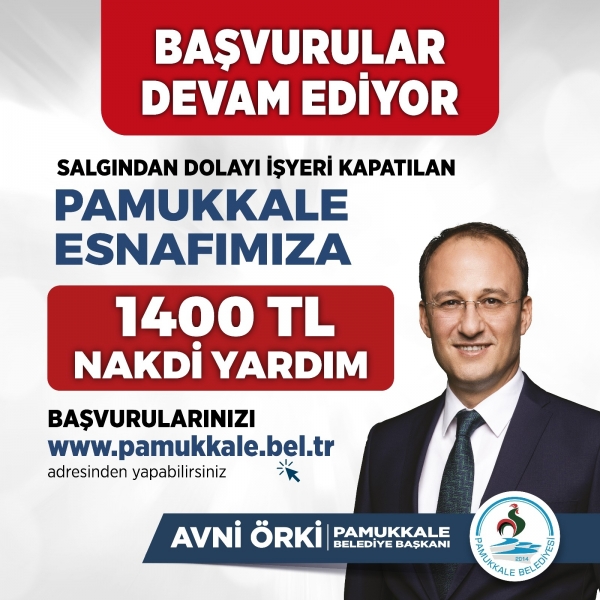 Pamukkale Belediyesinin bin 400 TL nakdi yardım başvuruları devam ediyor
