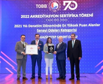 TOBB’DAN GSO’YA ULUSLARARASI AKREDİTASYON BELGESİ VE ÖZEL ÖDÜL