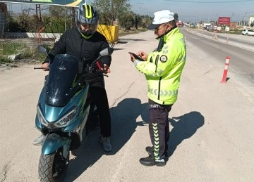 Trafik  ekiplerince kask denetimi yapıldı