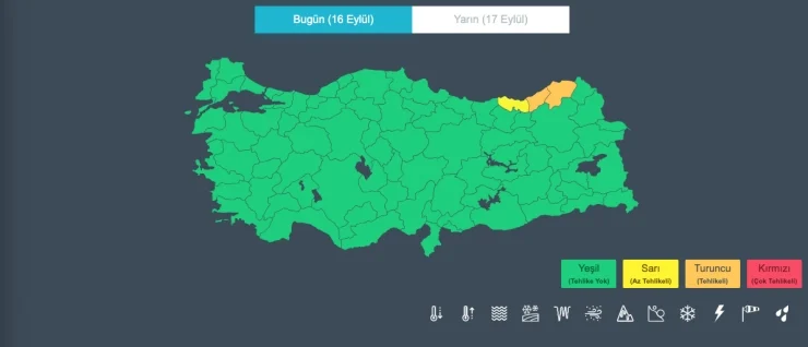 Üç ile ‘turuncu’ ve ‘sarı’ kodlu uyarı