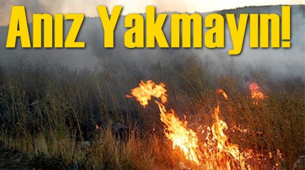 VALİLİK'TEN AÇIKLAMA &quot;ANIZ YAKMAYIN&quot;